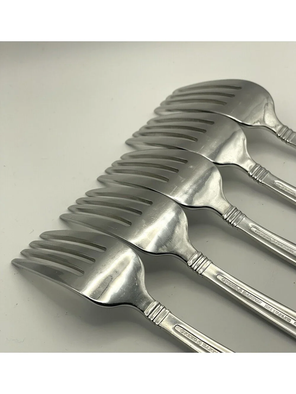 (5) Reed And Barton HOLBROOK Stainless 18/10 Korea Salad Fork Lot ~ 7.25”